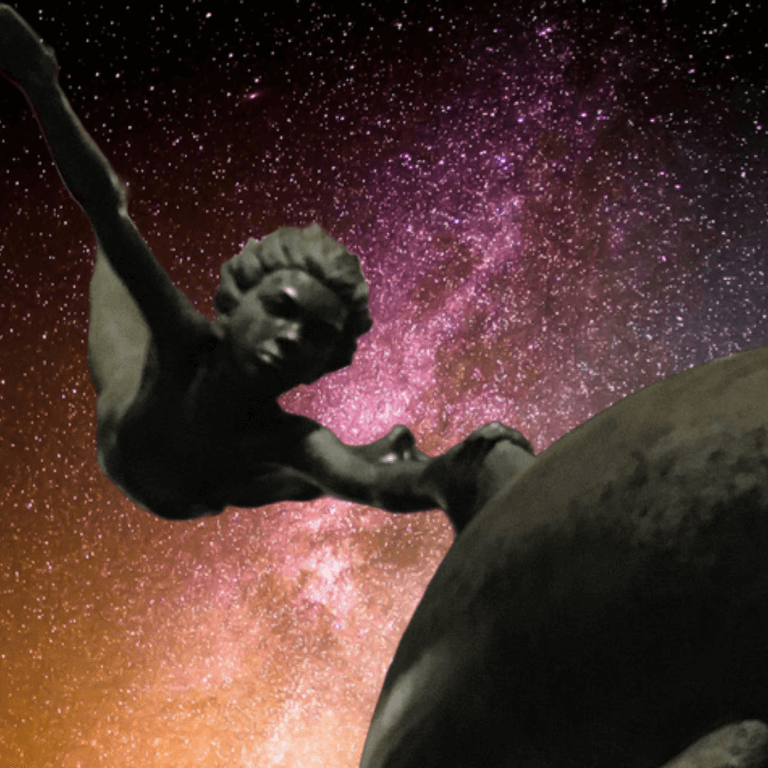 The Inspiration Behind Psychosynthesis: Roberto Assagioli’s Vision Alex Golding Therapy A bronze sculpture of a boy reaching up from the fin of a dolphin, against a field of stars.