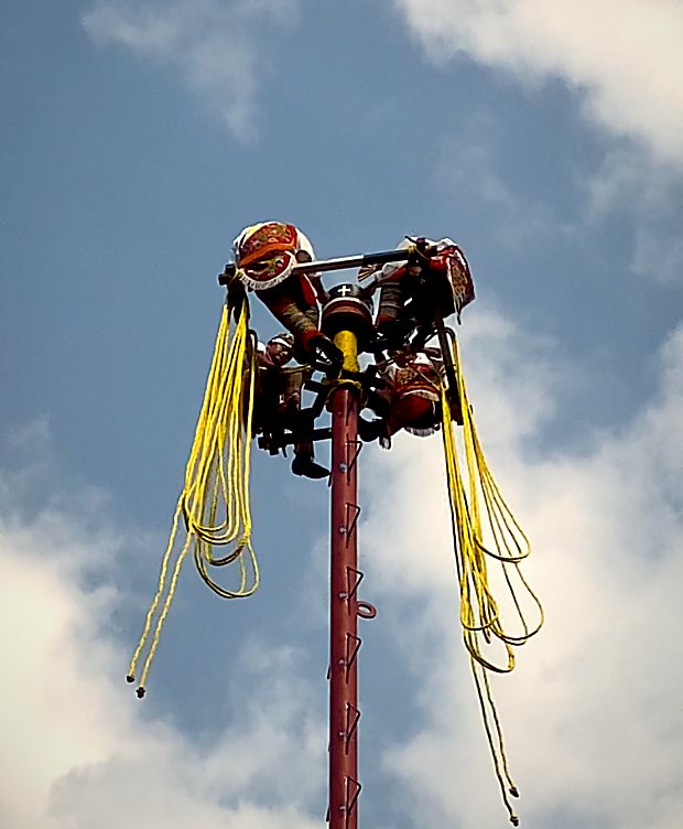 Men and Emotions: Why It’s So Hard to Talk Alex Golding Therapy Four Voladores in traditional dress at the top of a tall pole in Mexico, ropes coiled beneath them, about to descend.