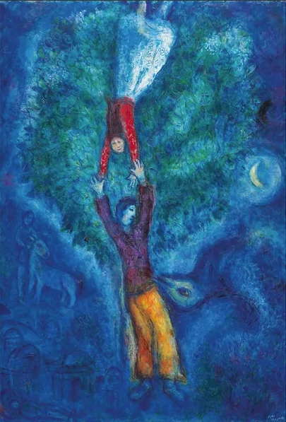 Love, Loss & the Art of Intimacy Alex Golding Therapy An abstract painting in blues and greens with a pale figure at its centre.